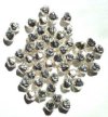50 6mm Bright Silver Plated Pleated Bicone Beads